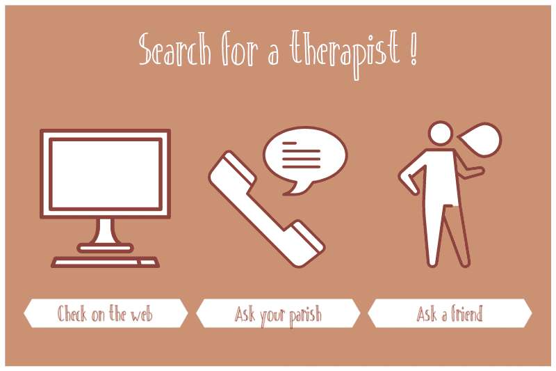 Infographic on where to search when looking for a therapist