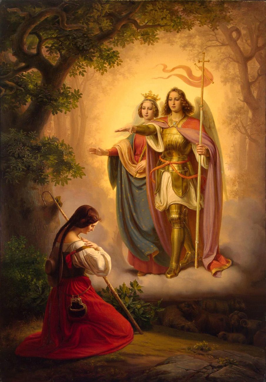 Joan of Arc hearing the voices of St. Catherine and St. Michael